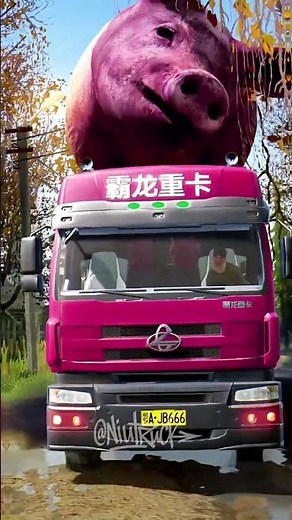 Large truck moving a huge pig on a difficult journey #niutruck #snowrunner