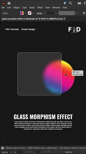Glass morphism Effect in Adobe Illustrator | Clean & Modern Design Trick
