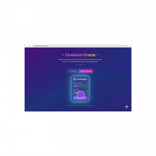 Chaldean Numerology Demo | Discover Your Name & Date of Birth Secrets Online
