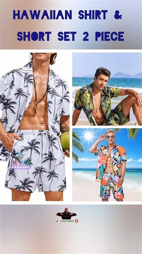 Hawaiian Shirt & Short Set 2 piece #mensfashion #outfit #fashion #style #shorts #trending #viral