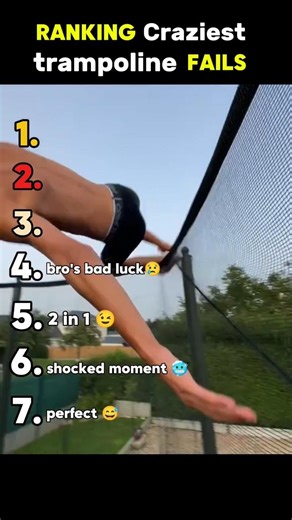 Ranking Craziest Trampoline Fails 😜🔥 #funny #fails