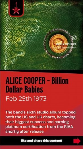 ALICE COOPER - Billion Dollars Baby (1973) #alicecooper #horrorrock #rockreview #onthisday #rock