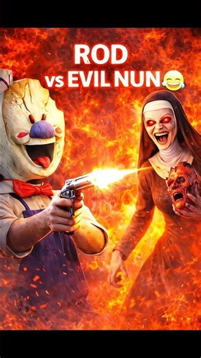 ROD😈 vs EVIL NUN 🔥 #screamsxgamerz #technogamerz #icescreamhorrorgame #evilnun #gaming #granny