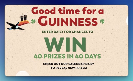 Guinness "St. Patrick’s Day" Instant Win Game (40 Winners)