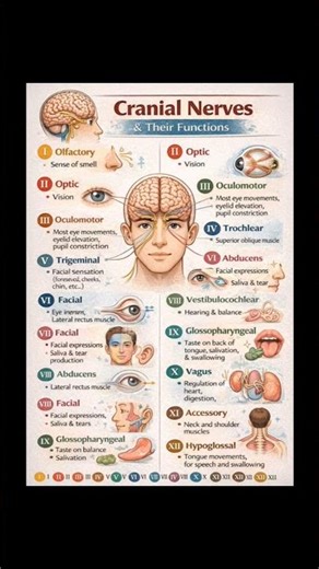 12 Cranial Nerves and Their Functions Explained | Human Brain Nerve System