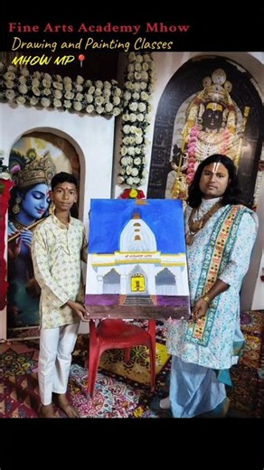 🎨 Student Gifted His Handmade Temple Painting to the Temple 🙏❤️ #Shorts #viral #ytshorts