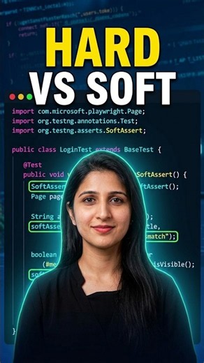 Soft vs Hard Assertions in TestNG | Playwright Java Tutorial #shorts