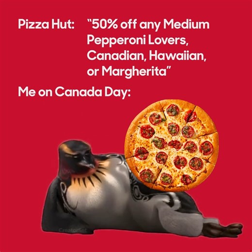 50% eh? What else could you want on Canada Day 🇨🇦 Online only until August 6th. | Pizza Hut