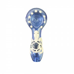 [Hot Item] OEM Blown Glass Smoking Pipes Glass Tobacco Spoon Pipes Little Turtle Design Blue Bowl Hand Pipe