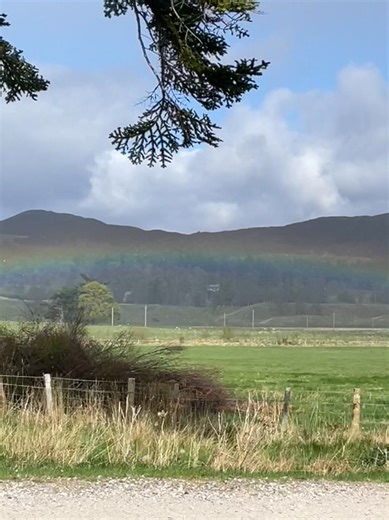 We always knew Braemar Castle was full of magic! One of our visitors managed to capture this beautiful low rainbow as they were exploring the grounds of the castle. #braemarcastle #rainbow | Braemar Castle