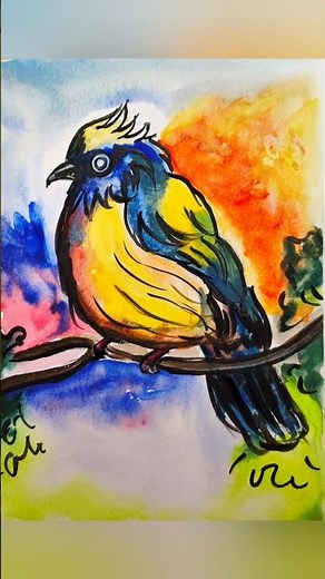Colorful Bird Watercolor Painting | Easy Bird Drawing for Beginners | Relaxing Art#artist #artwork