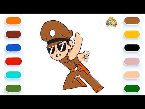 Learn to Draw Little Singham - Drawing and Coloring Tutorial for Kids