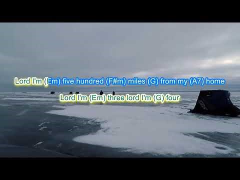 500 Miles by Peter Paul and Mary play along with scrolling guitar chords and lyrics