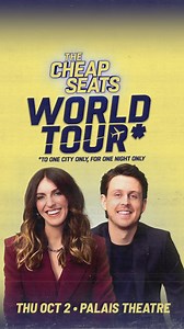 What happens at the Palais, stays at the Palais! The Cheap Seats World Tour with Mel & Tim will be a unique, one-night-only, theatre-only, never broadcast experience! Live, loose and a lot of fun, with special guests, sketches and behind-the-scenes antics! One night only. October 2 at the Palais Theatre Melbourne. Tickets at Ticketmaster (Link In Bio) #CheapSeatsAU | The Cheap Seats