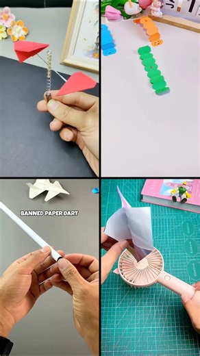How to make Easy Spring Spinner, Crawling Paper Caterpillar, BlowPipe Darts, Tornado Plane #shorts