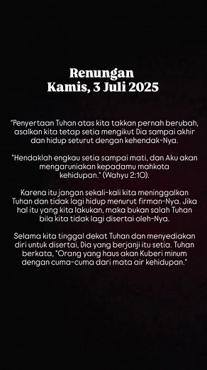 #RenunganRohani #RenunganKristen #TuhanYesusBaik #AyatAlkitab #reels #winlinfamily | Ichat Winokan