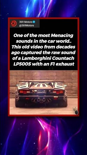 Countach w/F1 exhaust Sounds Sinister... #lambo #exhaust #lp500s