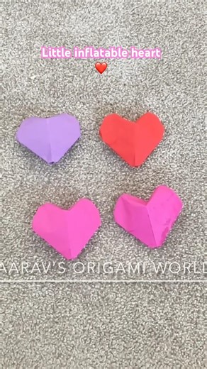 Easy origami little inflatable heart ❤️ for beginners #diy easy paper craft