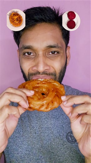 Sweet Jilapi Vs Big Bit root eating ASMR video #shorts #asmr #food #eating