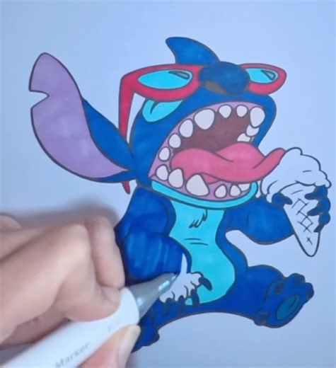 Stitch coloring video that'll make you smile #shorts #coloring #disney