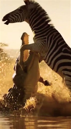 A zebra's sip, crocodile's grip #animals #shortvideo #shorts
