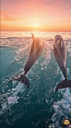 Dolphins Surf a Sunrise Wave | Underwater Cinematic