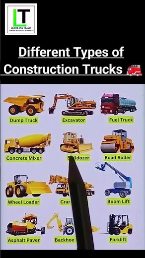 Different Types of Construction Trucks 🚒