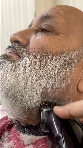 White Beard Transformation ✂️ Old Man Beard Trim | Shorts #shorts #WhiteBeard #BeardTrim #barber