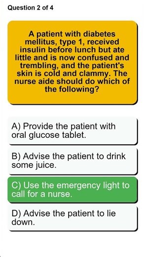 Free CNA practice test with answers 180 questions Part 4