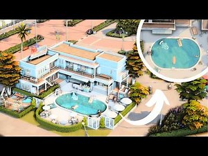 I built a motel with a rounded pool in The Sims 4 🌊 #thesims4