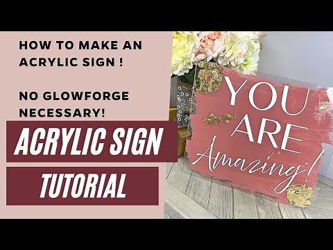 DIY CLEAR ACRYLIC SIGN - WEDDING SIGN - WELCOME - BABY SHOWER - GILDING FLAKES!
