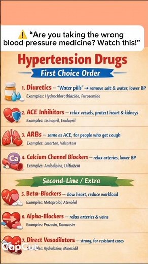 Hypertension Drugs First Line and second line treatment for High Blood Pressure in easy way #shorts