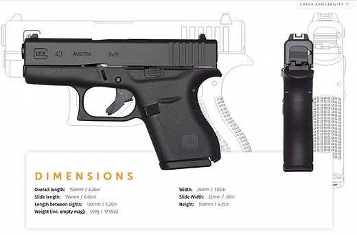 Glock、シングルスタックモデルの 9mm ピストル「GLOCK 43」を発表