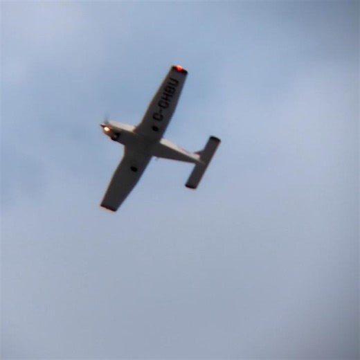 Piper PA-28-151 Cherokee Warrior (C-GHBU) Flying at 800 ft