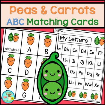 Peas and Carrots - Uppercase Lowercase Alphabet Matching - ABC Flashcards