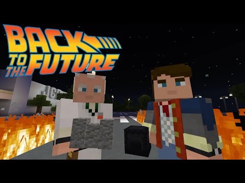 Back To The Future | The Very First DeLorean Time Travel Scene - In Minecraft