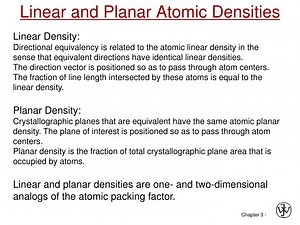 Linear and Planar Atomic Densities - SlideServe