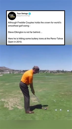 Although Freddie Couples holds the crown for world’s smoothest golf swing - Steve Elkington is not far behind… Here he is hitting some buttery irons at the Reno-Tahoe Open in 2010. #fyp #golf #golftiktok