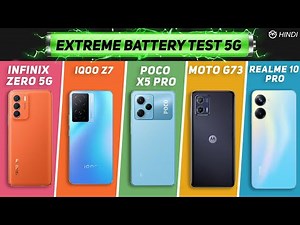 EPIC Battery Test🔋iQOO Z7 vs Moto G73 vs Poco X5 Pro vs Realme 10 Pro vs Infinix zero 5G