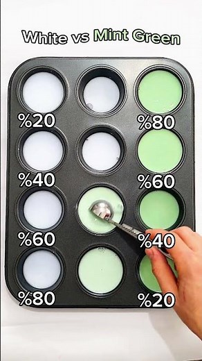 Wait for It… 👀 White vs Mint Green Color Shift ✨ #colors #mixing #colortheory