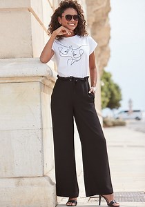 Black High Waisted Paperbag Pants X38470