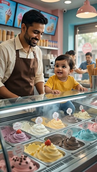 🍦 Baby's First Ice Cream Reaction 😍 | So Cute #Shorts #CuteBaby #BabyReaction #AIBaby #viralshorts