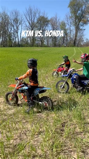 KTM50SX factory vs. Honda CRF50 vs. Yamaha PW80 :) #ktm #honda #yamaha