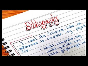 Project Bibliography | How to write an Bibliography in Project /Bibliography page for a project file