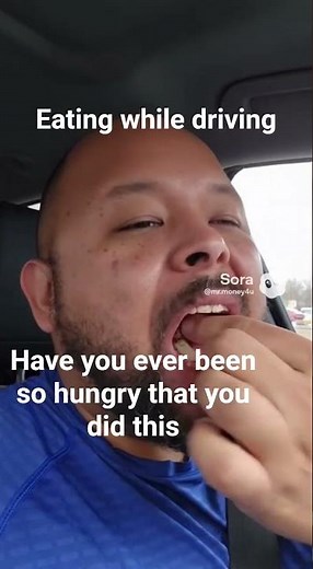 Eating while driving be like