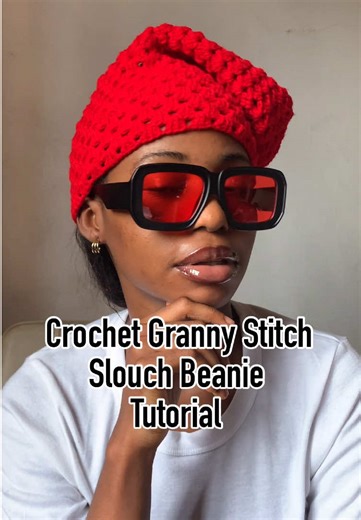 Tutorial for the crochet Granny stitch Slouch Beanie. Have any questions? Drop them in the comment section. #fyp #crochet #crochettutorial #crochetslouchybeanie #vicolecrochets