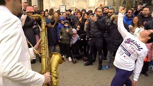 266K views · 9.2K reactions | This street sax performer got the crowd going with a cover of Avicii 'Wake Me Up' Daniele Vitale Sax | EDMTunes | Facebook