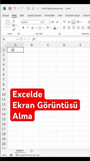🚀 Excel'de Ekran Görüntüsü Alma Özelliği | Ekran Resmini Tek Tıkla Excel'e Aktar #excel