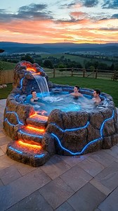 Wow! I must have this volcano hot tub immediately! 🤯👏 #patiodesign #hottub | Inspiring Designs