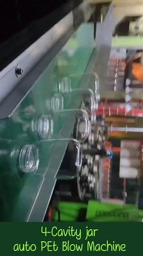 4-Cavity jar auto PEt blow machine 😍 For complete project details Feel free to contact us #petbottle #petjar #autopetblowmachine | HassanPlas